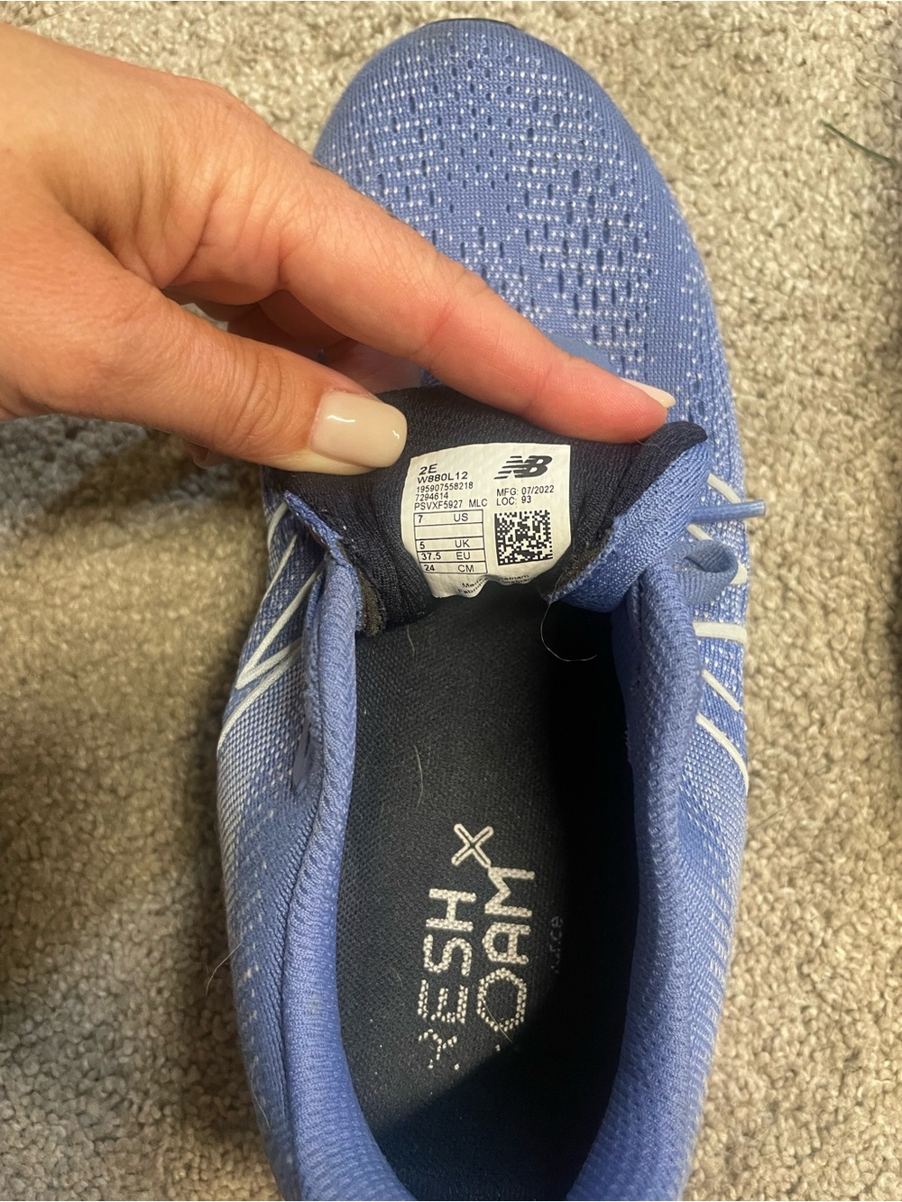 New Balance Women's Blue and Pink Gradient Running Sneakers - Picture 3 of 3